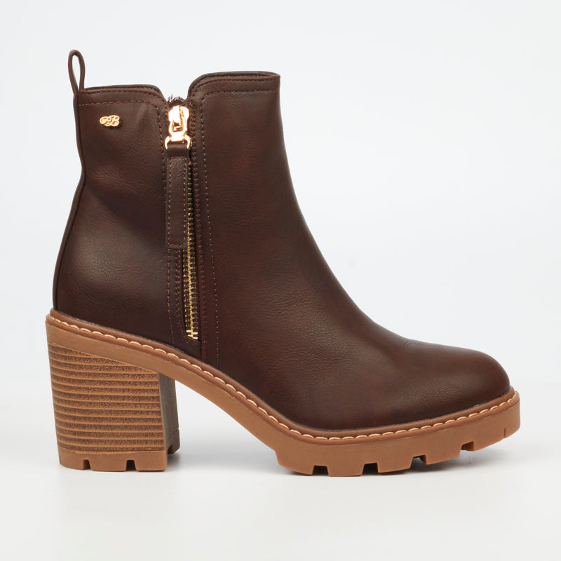 Miss Black Kat 3 Ankle Boot - Chocolate footwear Miss Black