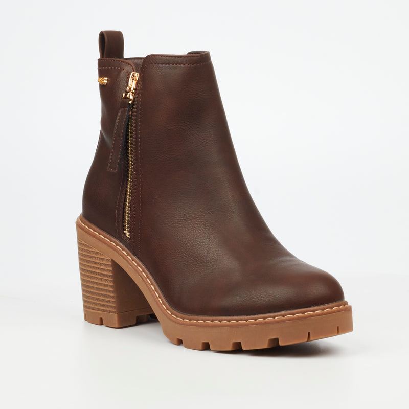 Miss Black Kat 3 Ankle Boot - Chocolate footwear Miss Black