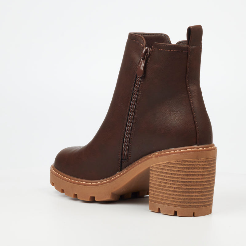 Miss Black Kat 3 Ankle Boot - Chocolate footwear Miss Black