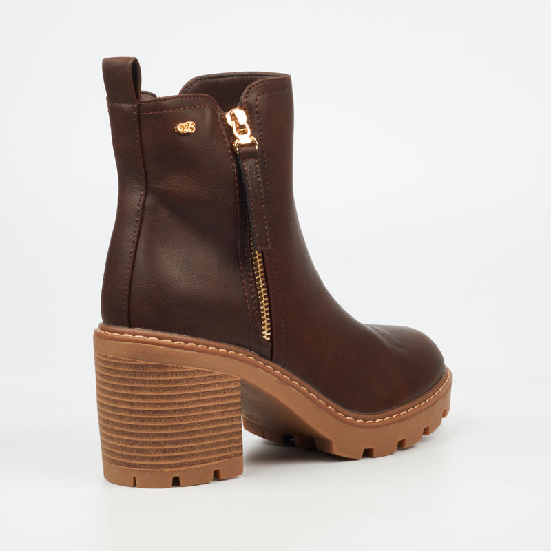 Miss Black Kat 3 Ankle Boot - Chocolate footwear Miss Black