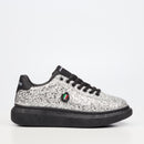 Mazerata Kelvis 2 Rhinestone Sneaker - Silver footwear Mazerata