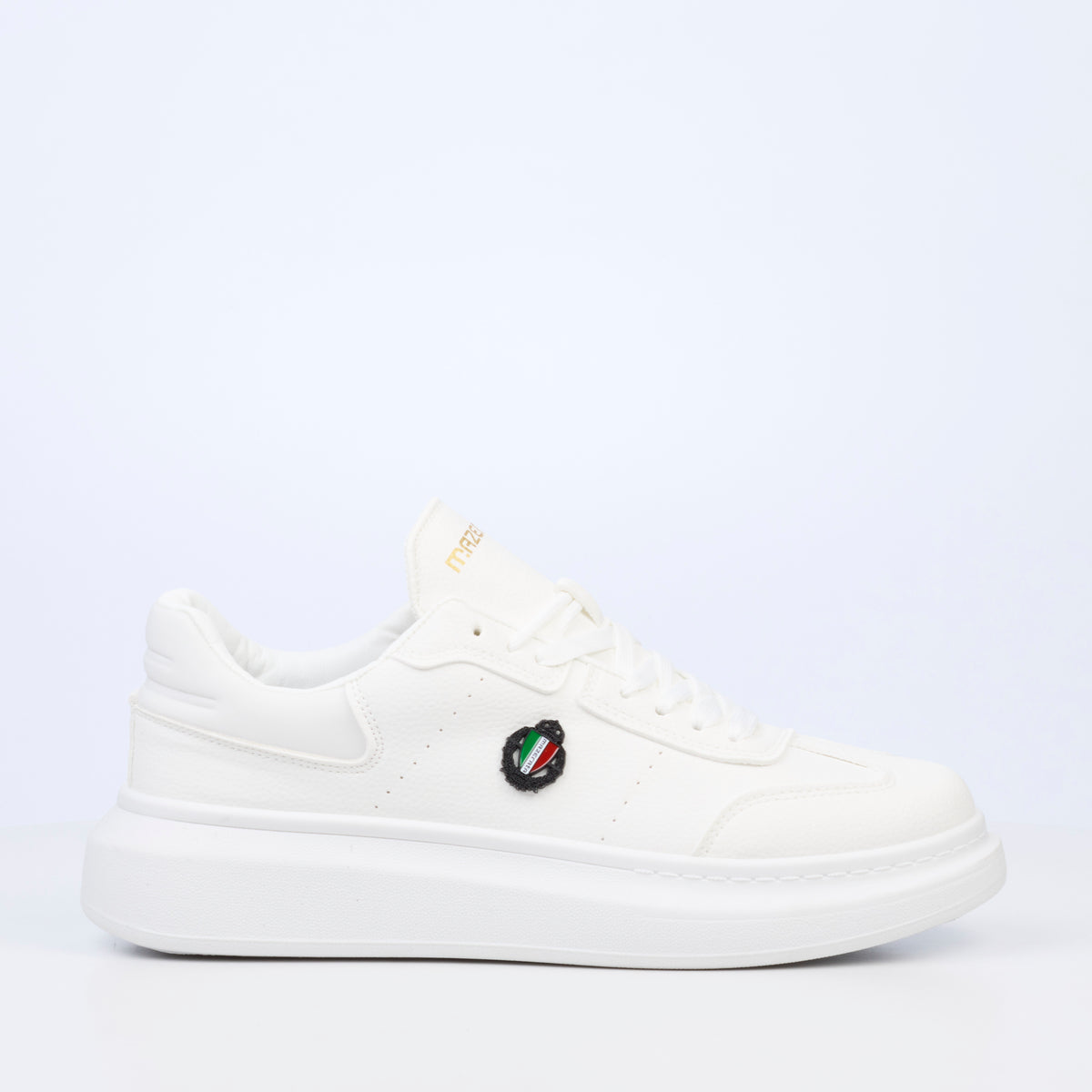 Mazerata Kelvis 3 Faux Nubuck Sneaker - White footwear Mazerata