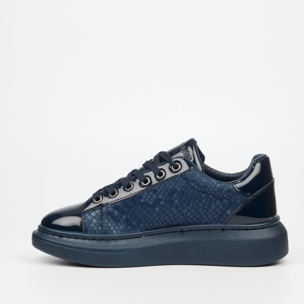 Mazerata Kelvis 6 Faux Patent / Snake Sneakers -  Navy