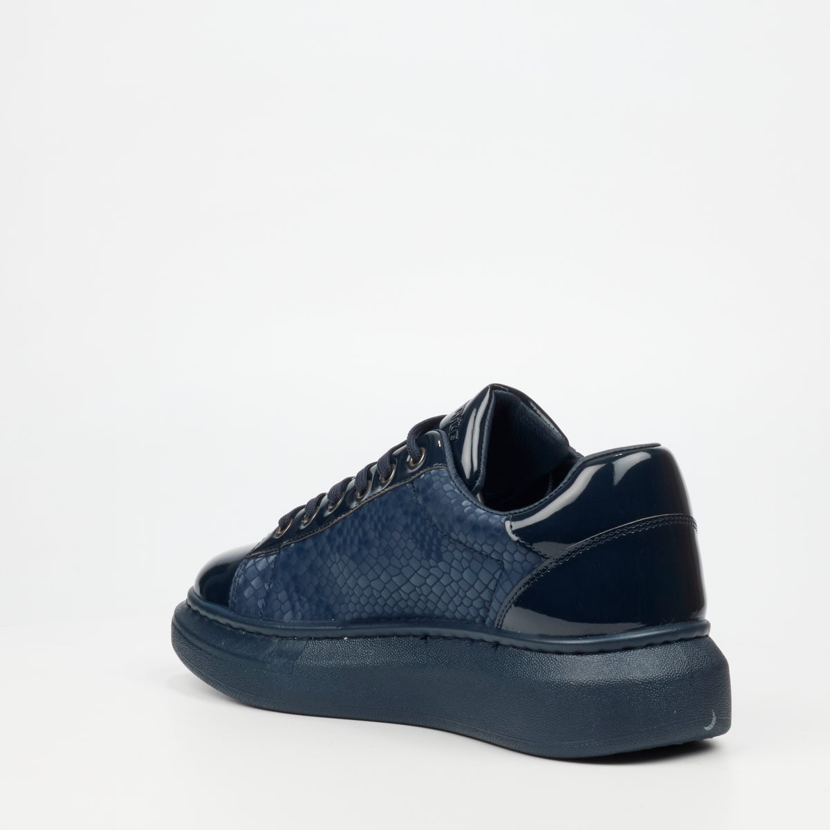 Mazerata Kelvis 6 Faux Patent / Snake Sneakers -  Navy