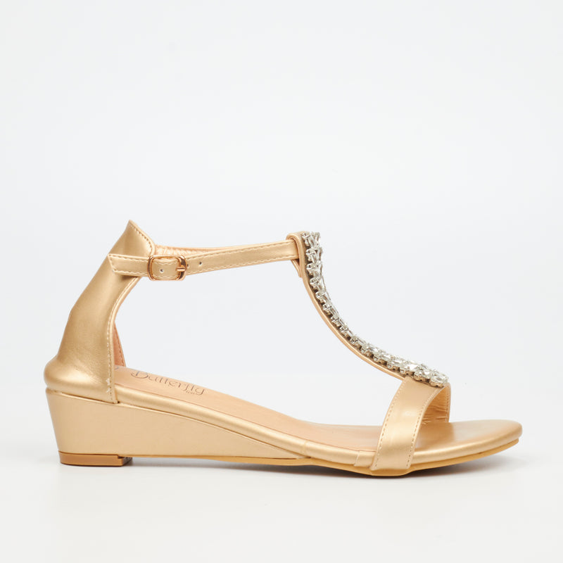 Butterfly Feet Kenna 1 Sandal - Champagne footwear Butterfly Feet   