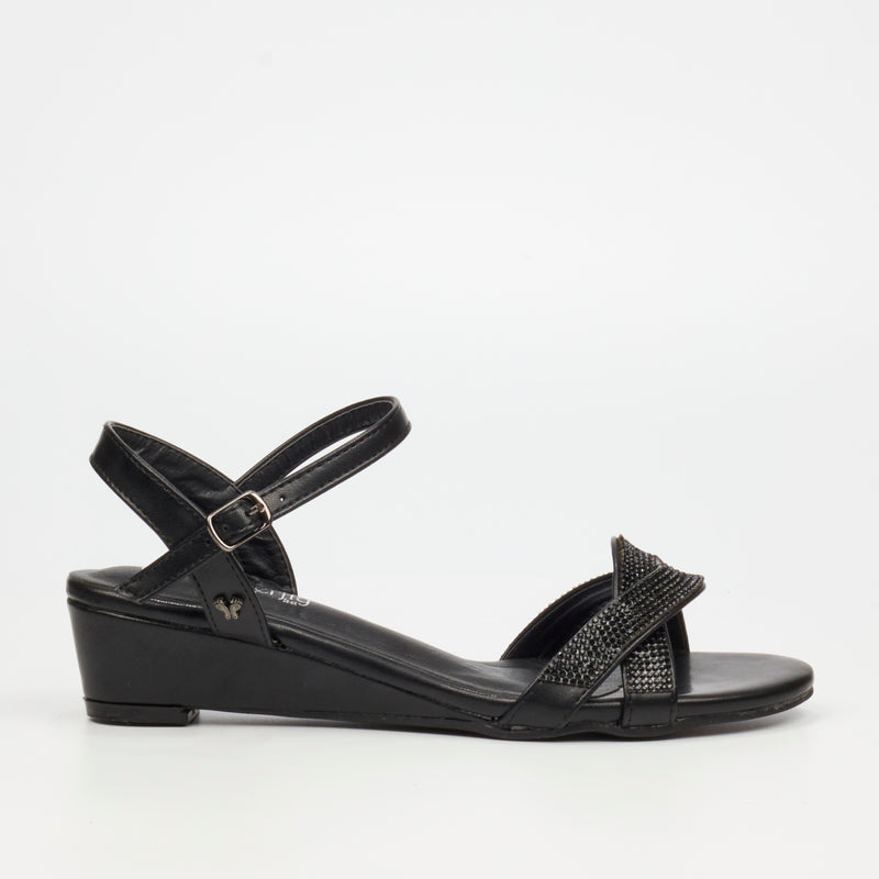 Butterfly Feet Kirstie 1 Wedge - Black footwear Butterfly Feet   