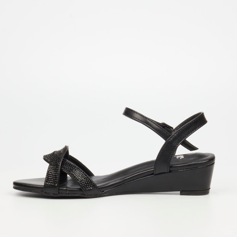 Butterfly Feet Kirstie 1 Wedge - Black footwear Butterfly Feet   