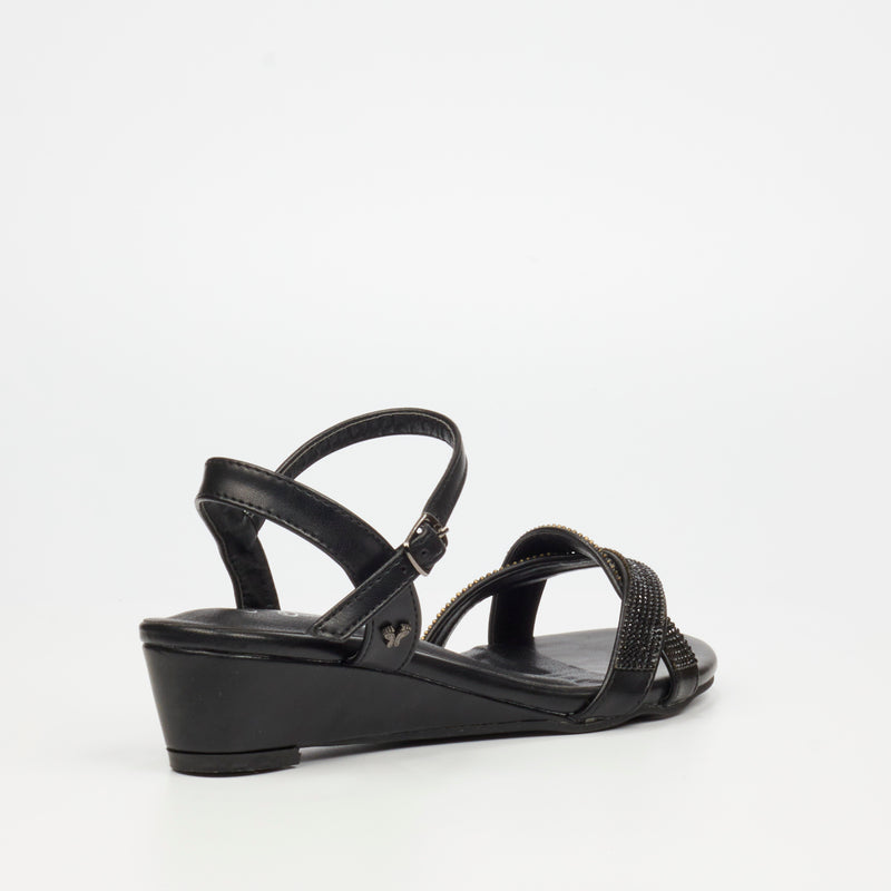 Butterfly Feet Kirstie 1 Wedge - Black footwear Butterfly Feet   