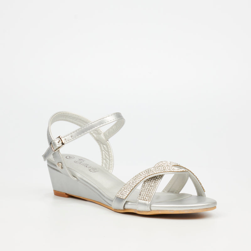 Butterfly Feet Kirstie 1 Wedge - Silver footwear Butterfly Feet   