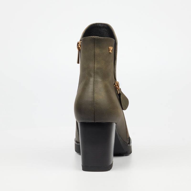 Butterfly Feet Kylin 3 Ankle Boot - Olive footwear Butterfly Feet