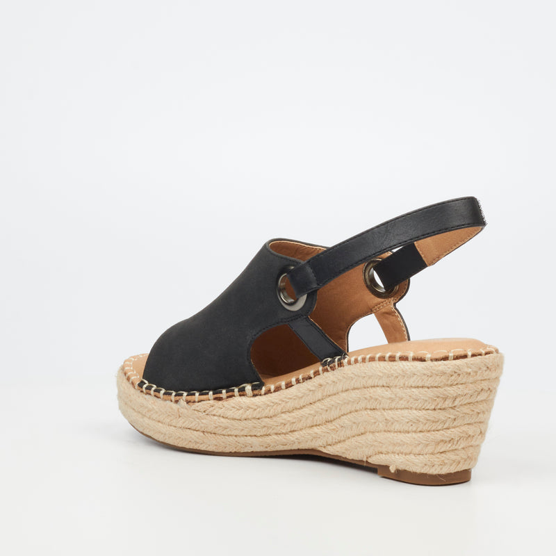 Butterfly Feet Lanah 1 Wedge - Black footwear Butterfly Feet