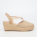 Butterfly Feet Lanah 3 Wedge - Taupe footwear Butterfly Feet