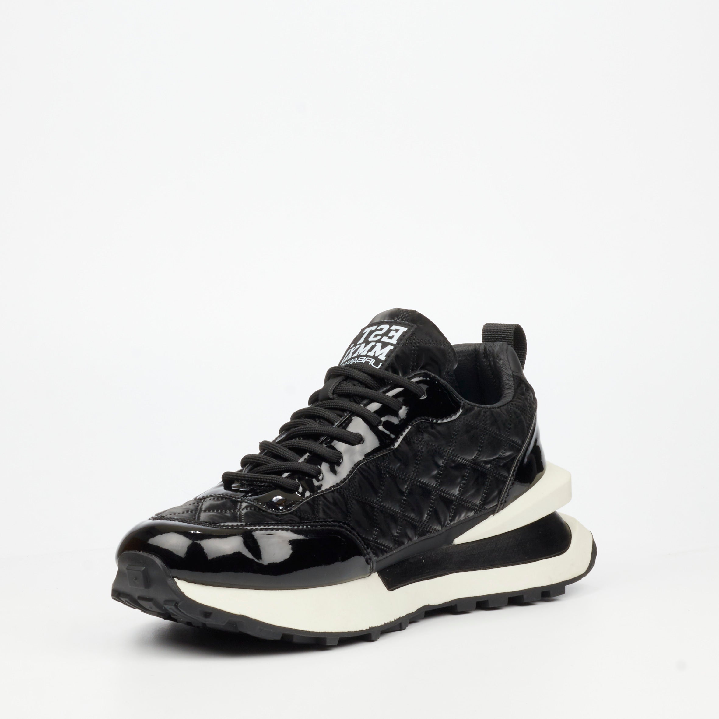 Urbanart Lattitude 3 Faux Patent / Nylon Sneaker - Black