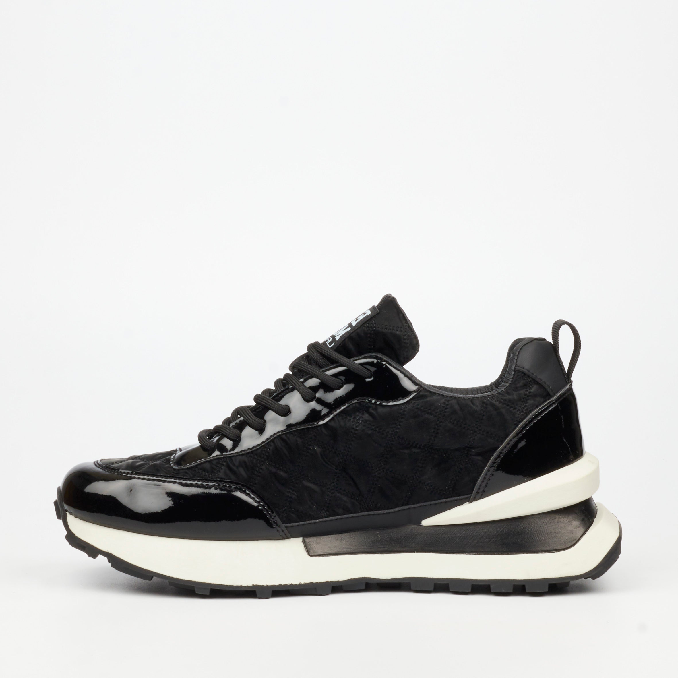 Urbanart Lattitude 3 Faux Patent / Nylon Sneaker - Black