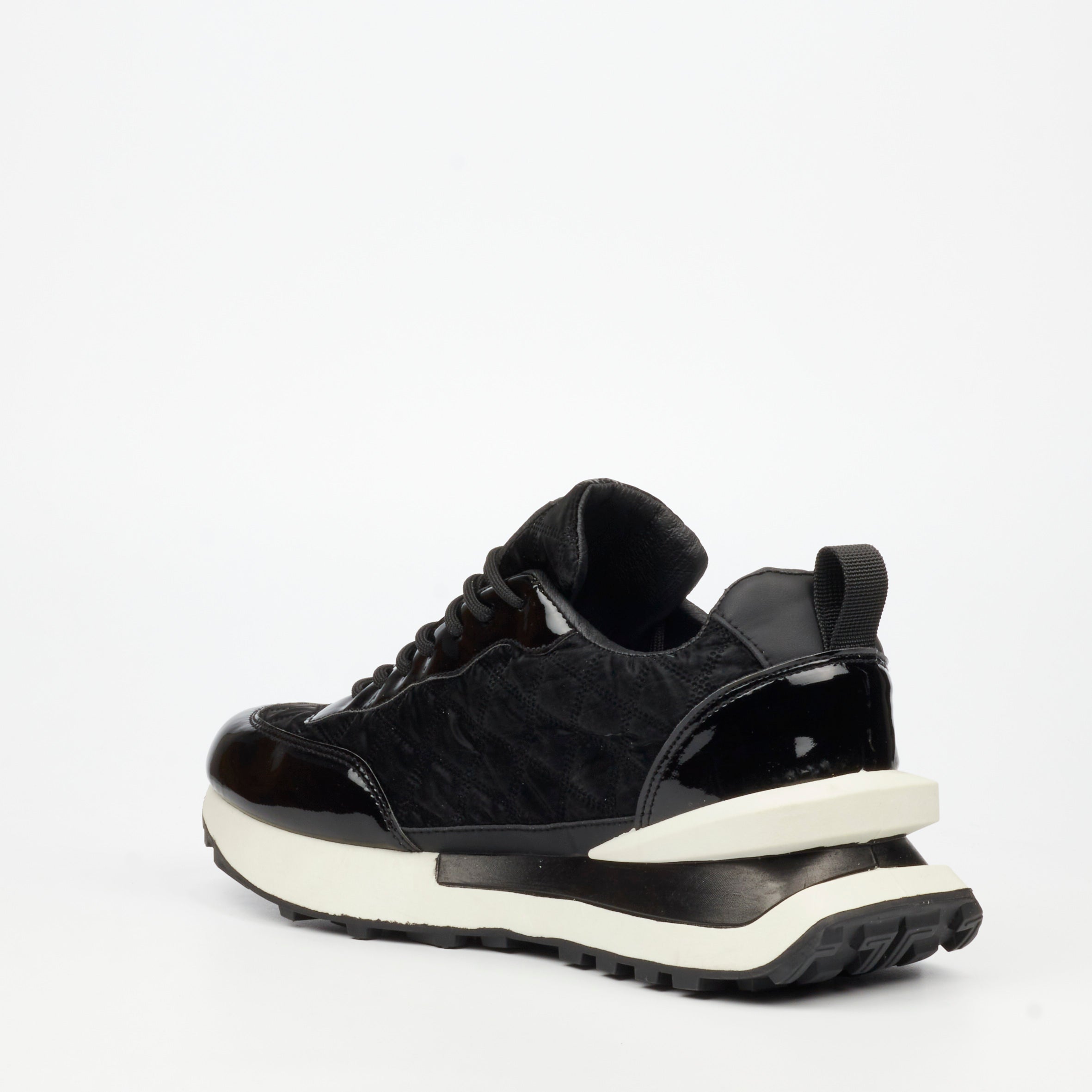 Urbanart Lattitude 3 Faux Patent / Nylon Sneaker - Black
