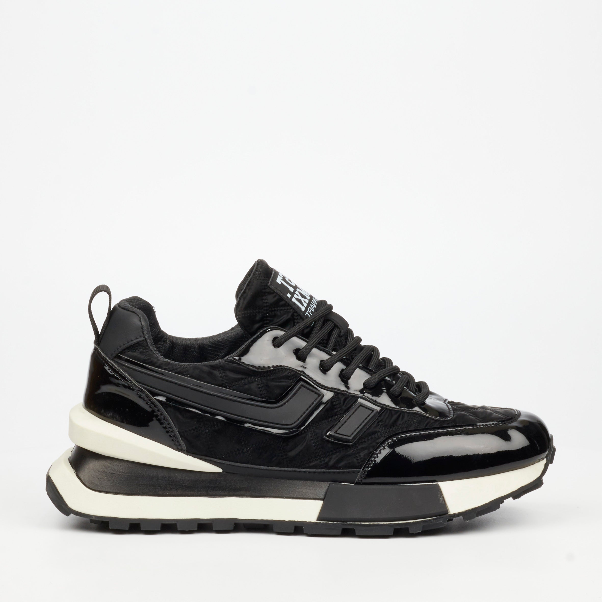 Urbanart Lattitude 3 Faux Patent / Nylon Sneaker - Black