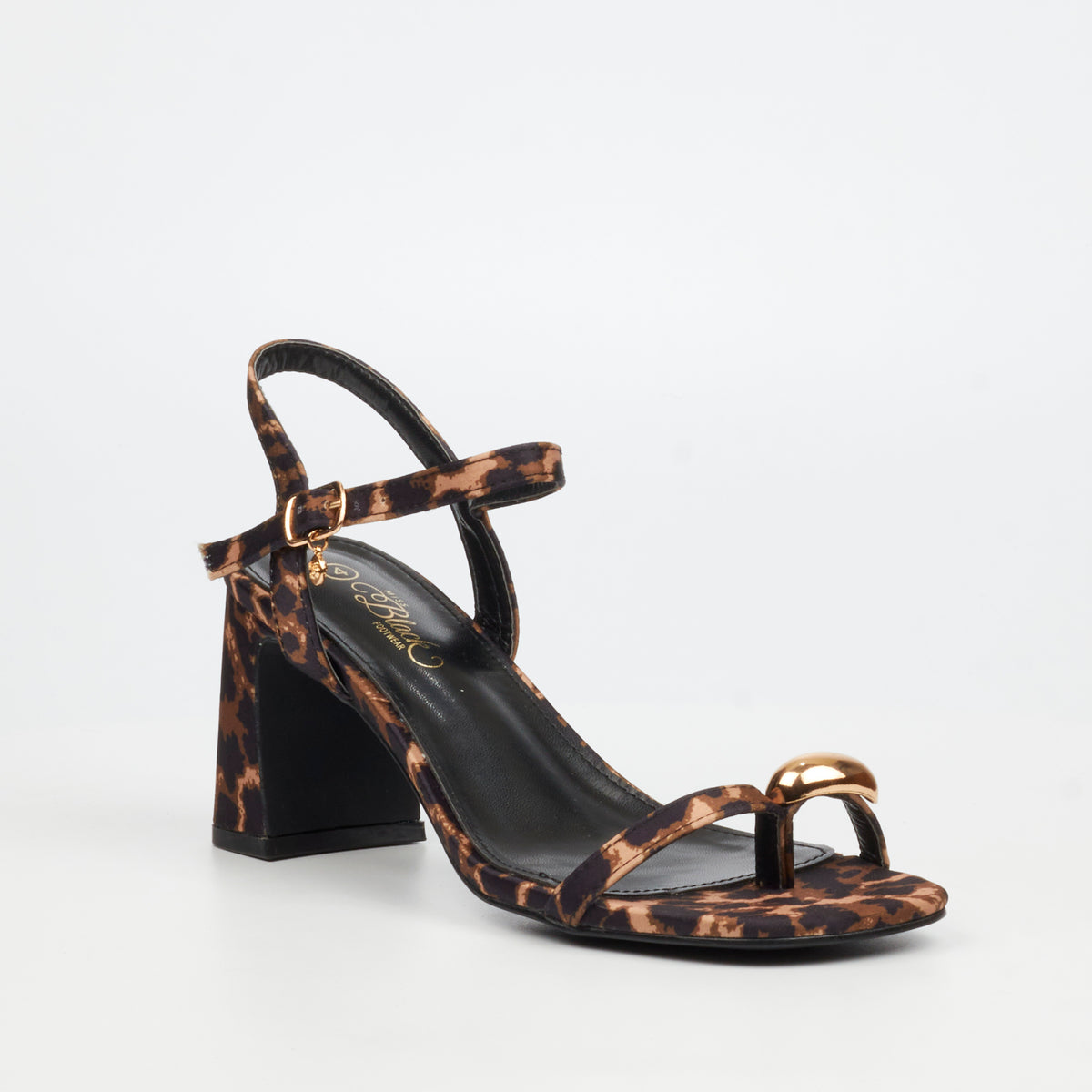 Miss Black Lenor 1 Low Block Geels - Leopard