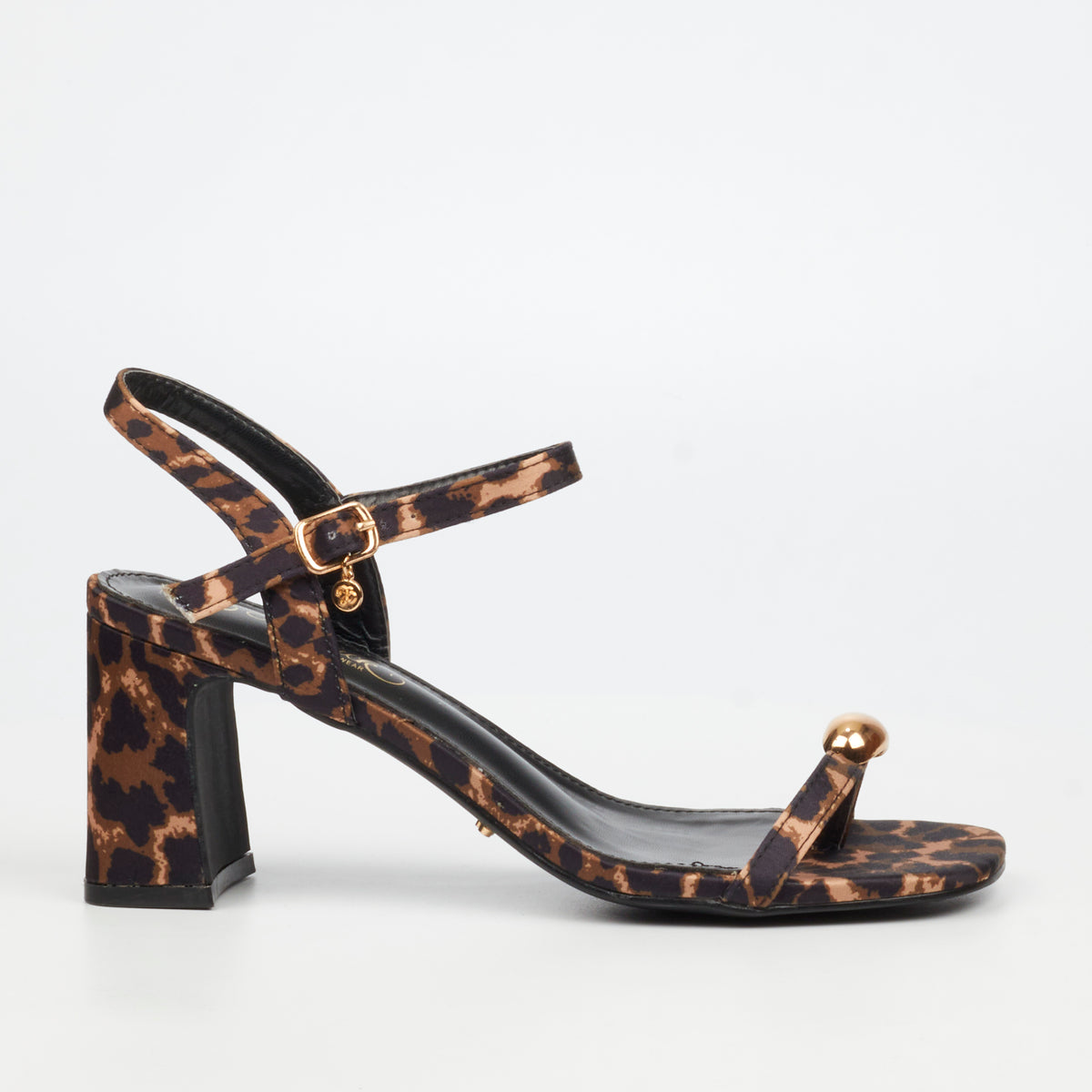 Miss Black Lenor 1 Low Block Geels - Leopard