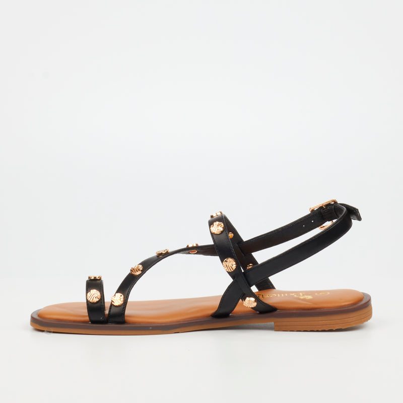 Butterfly Feet Leslie 1 Flat Sandal - Black footwear Butterfly Feet