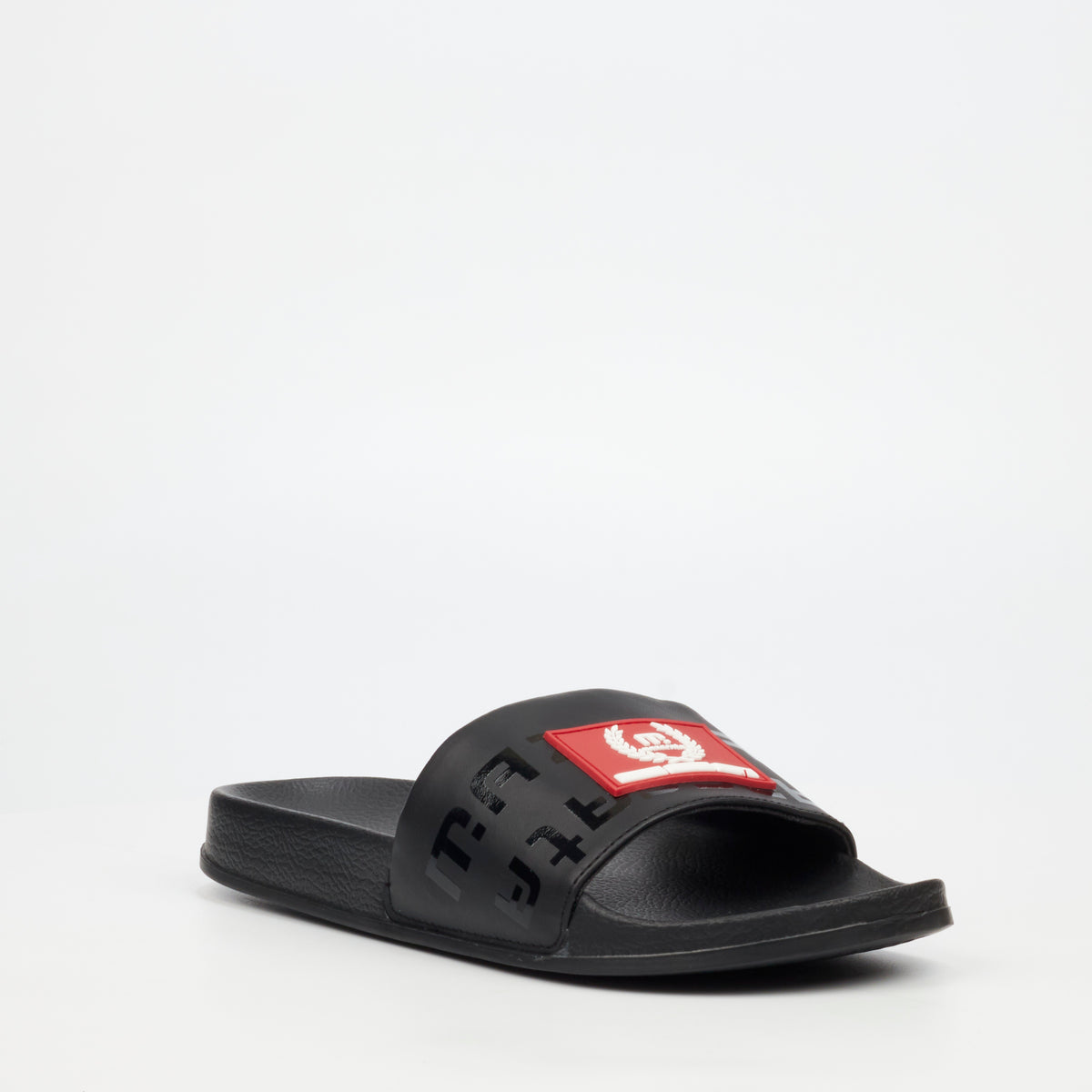 Mazerata Lido 3 Faux Leather Flat Sandal - Black footwear Mazerata