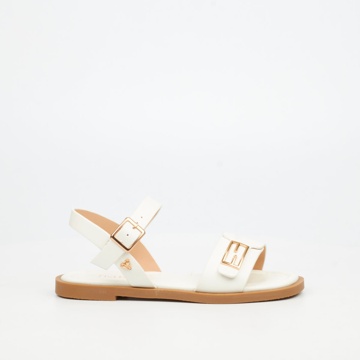 Flutterby Lillie 2 Flat Sandal - White