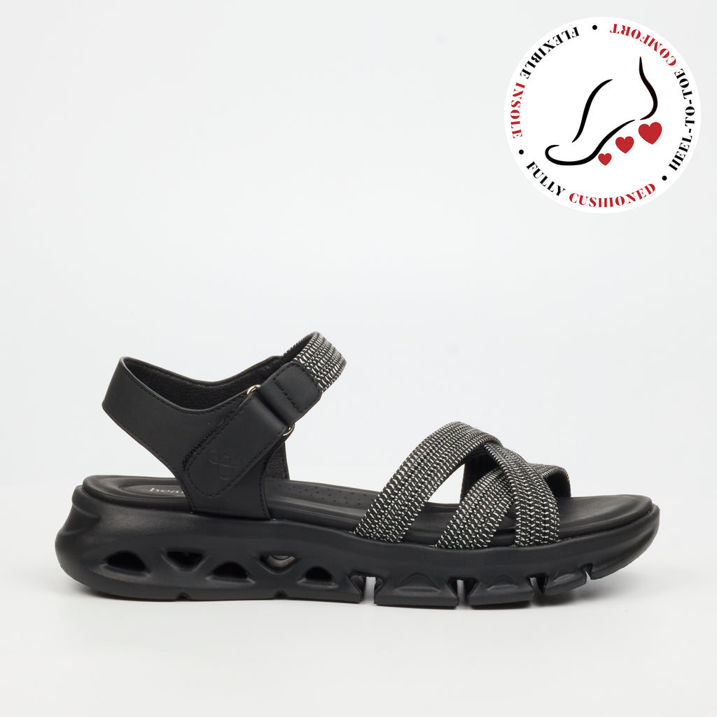 Heart & Sole Lune 2 Sandal - Black footwear Heart & Sole