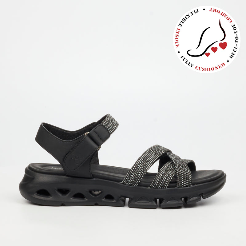 Heart & Sole Lune 2 Sandal - Black footwear Heart & Sole