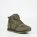Mazerata Luther 1 Faux Nubuck / Lycra Sneaker - Olive footwear Mazerata