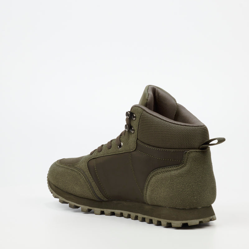 Mazerata Luther 1 Faux Nubuck / Lycra Sneaker - Olive footwear Mazerata