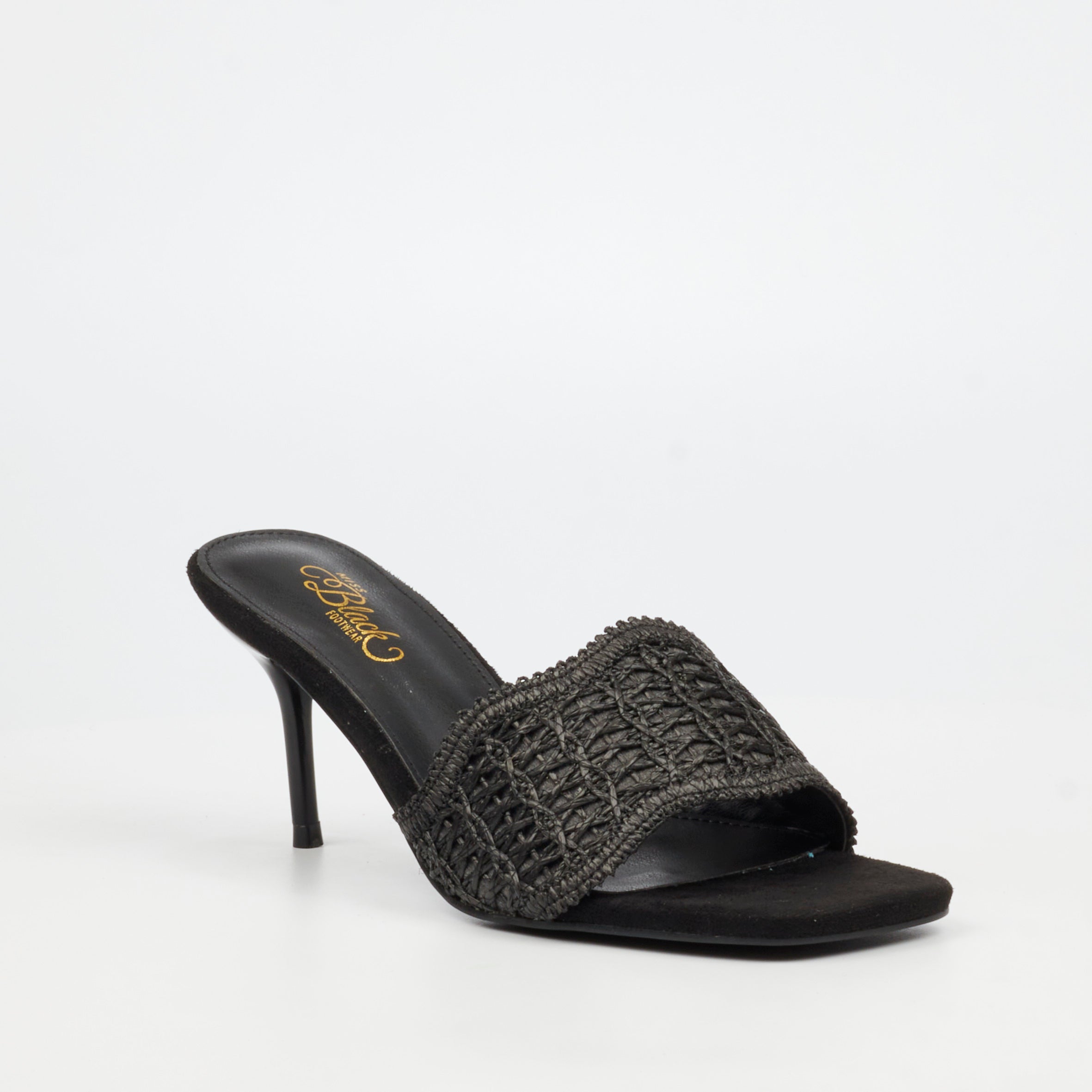 Miss Black Macrame 1 Heel - Black