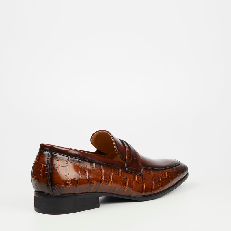 Mazerata Magio 102 Faux Leather / Print Formal - Tan footwear Mazerata   