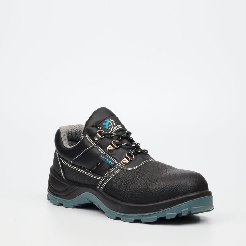 Grittgear Magnesite S1 Genuine Leather Safety Shoe - Black safety Grittgear