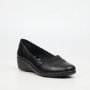 Butterfly Classics Maleficient 1 Faux Leather Low Wedge - Black footwear Butterfly Classics