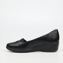 Butterfly Classics Maleficient 1 Faux Leather Low Wedge - Black footwear Butterfly Classics
