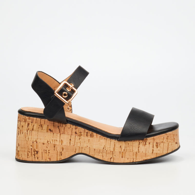 Miss Black Melbec 1 Wedge - Black footwear Miss Black   