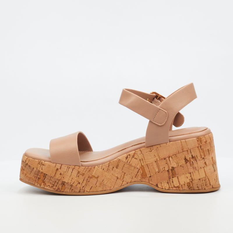 Miss Black Melbec 1 Wedge - Taupe footwear Miss Black   