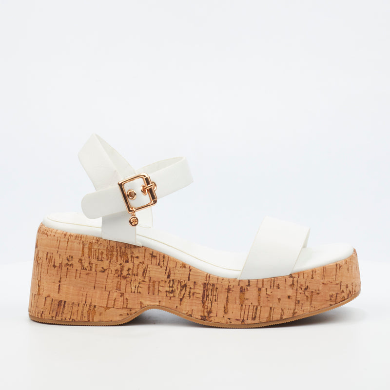 Miss Black Melbec 1 Wedge - White footwear Miss Black   