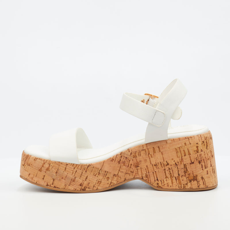 Miss Black Melbec 1 Wedge - White footwear Miss Black   