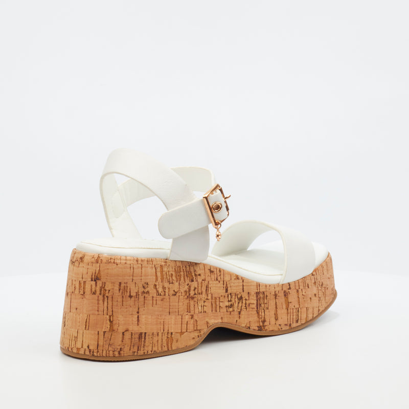 Miss Black Melbec 1 Wedge - White footwear Miss Black   