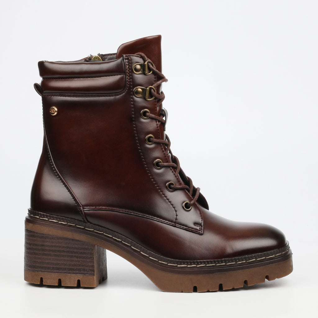 Miss Black Mercy 2 Ankle Boots Faux Leather - Chocolate footwear Miss Black