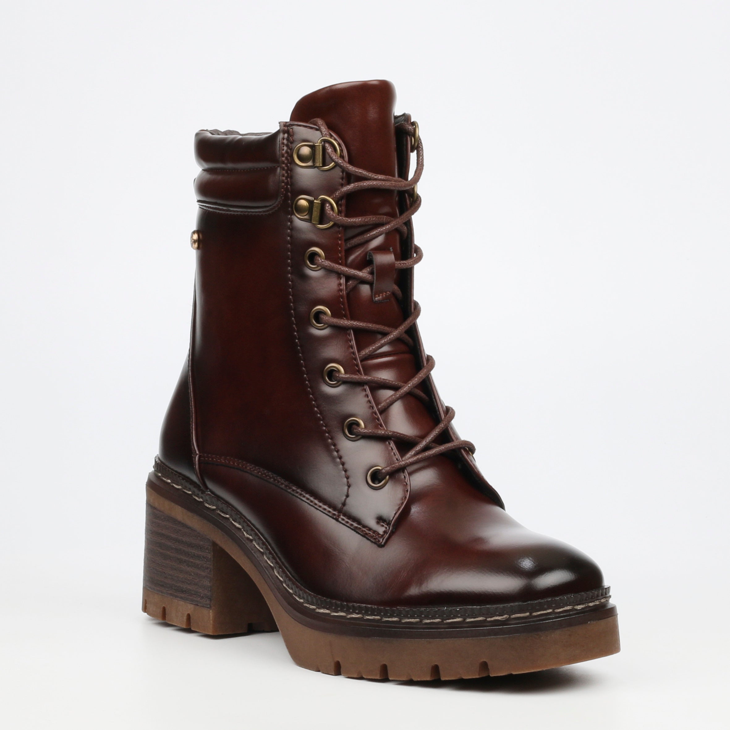 Miss Black Mercy 2 Ankle Boots Faux Leather - Chocolate footwear Miss Black
