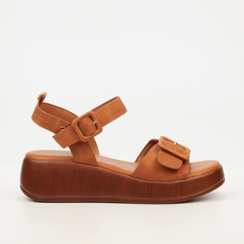 Butterfly Feet Mika 1 Flatform - Tan footwear Butterfly Feet   