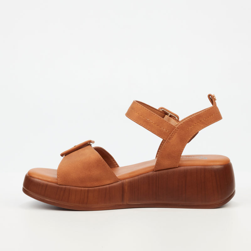 Butterfly Feet Mika 1 Flatform - Tan footwear Butterfly Feet   