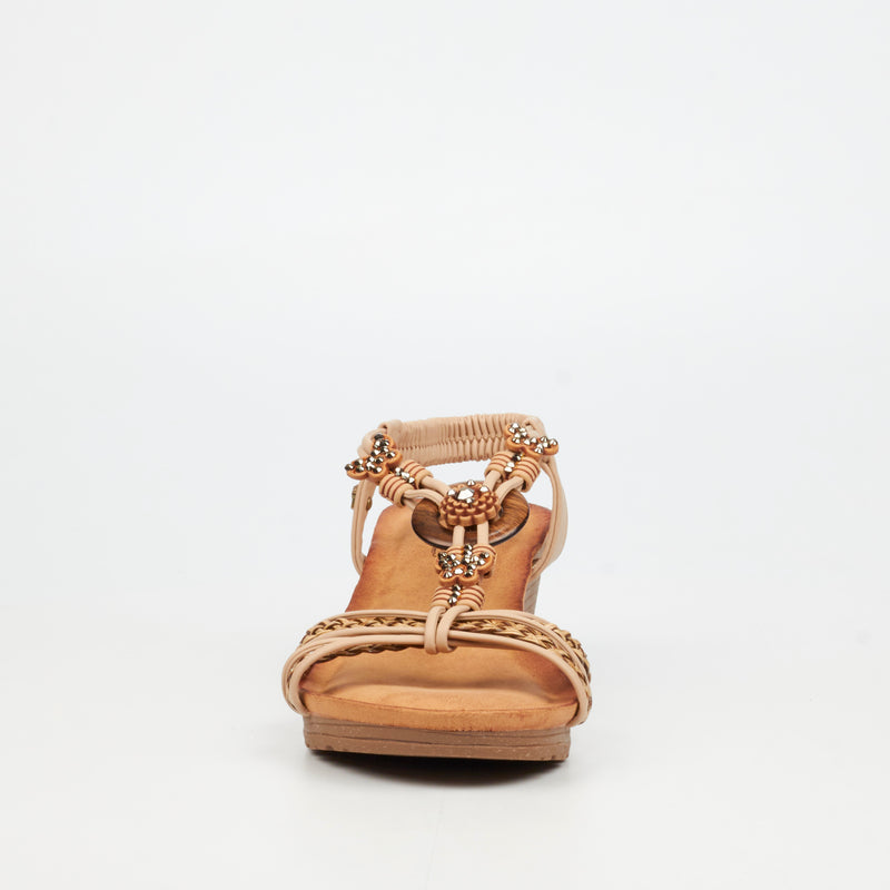 Butterfly Feet Alysia 2 Wedge - Beige footwear Butterfly Feet