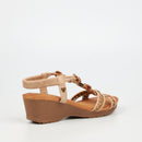 Butterfly Feet Alysia 2 Wedge - Beige footwear Butterfly Feet