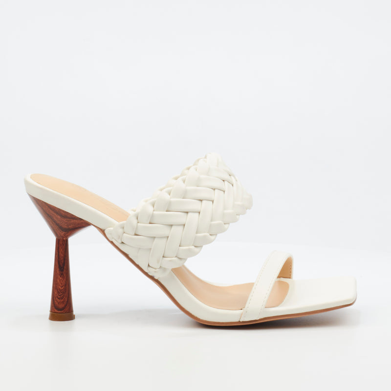 Miss Black Mocha 1 Heel - White footwear Miss Black   