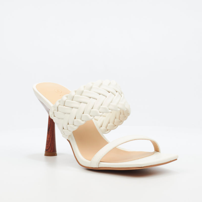 Miss Black Mocha 1 Heel - White footwear Miss Black   