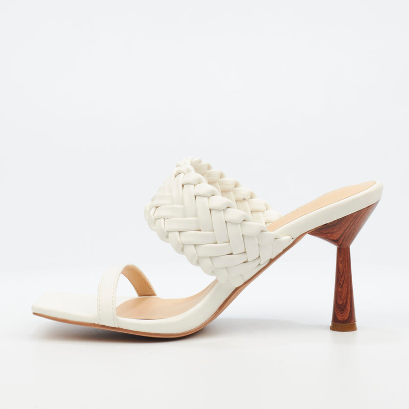 Miss Black Mocha 1 Heel - White footwear Miss Black   