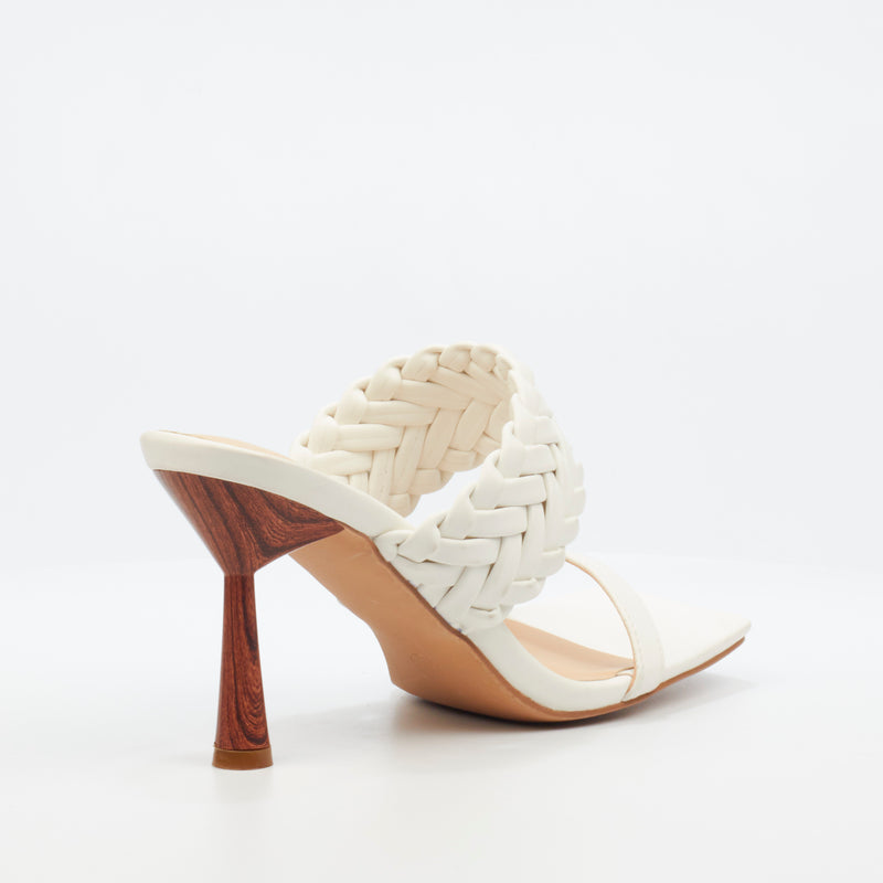 Miss Black Mocha 1 Heel - White footwear Miss Black   