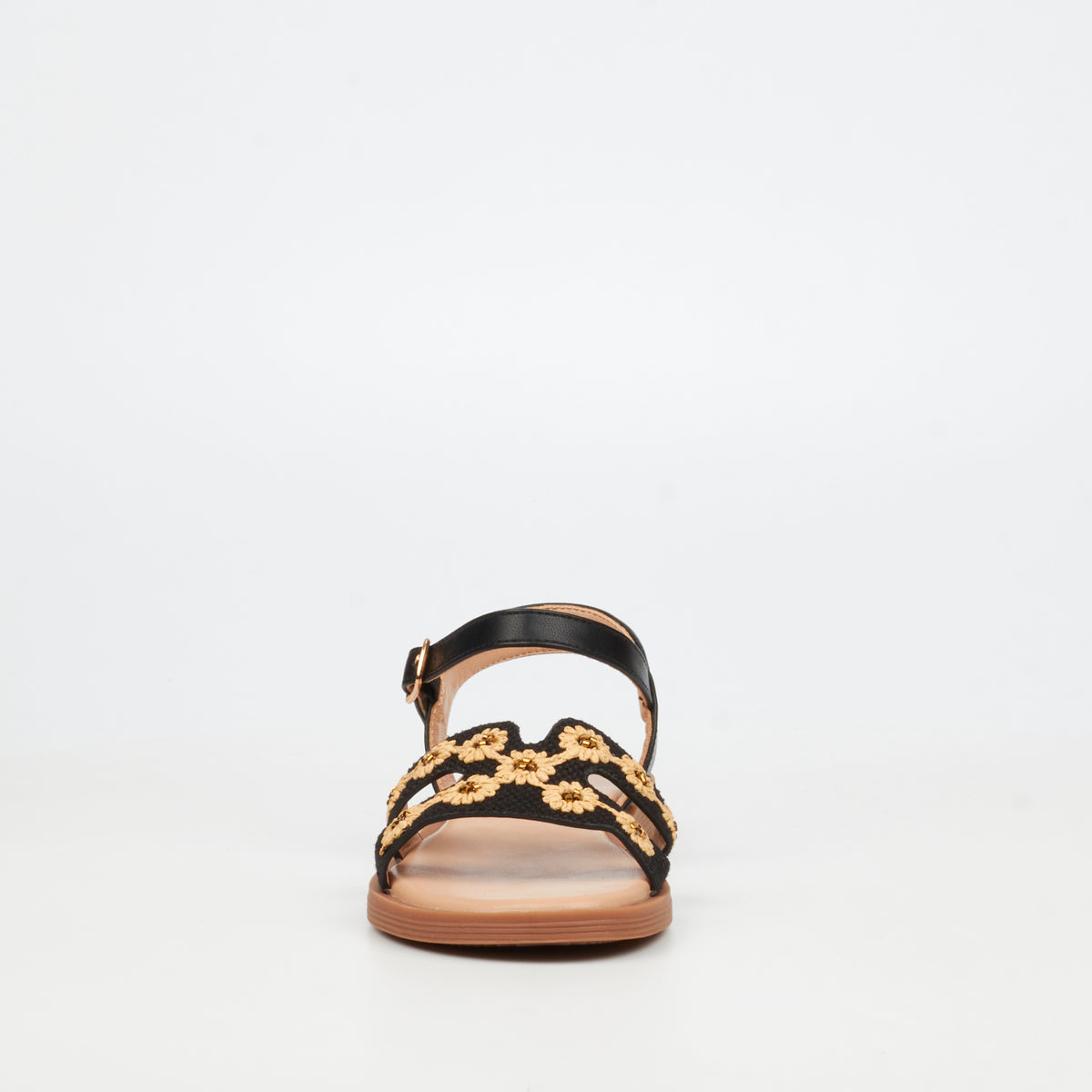 Little Miss Black Mona 1 Flat Sandal - Black